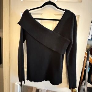 Black off the shoulder sweater ~ perfect for the holidays!
